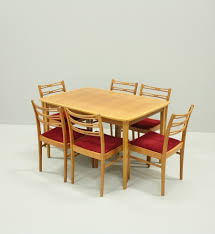 1950's dining room set in sycamore. Dining Table And 6 Chairs Teak 1950s 60s Furniture Dining Room Furniture Auctionet