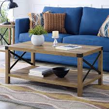 It's thoughtfully crafted from sturdy wood with resin wicker/rattan accents, all in a neutral slate finish that's right at home in any coastal cottage or farmhouse home. Rustic Oak Coffee Table With Black Metal Accents Industrial Style Living Room Furniture Refined Awesome Decors