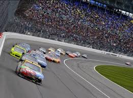 Kansas Nascar Race Track And The 18 M Car Leading A Group Of Cars Down The Front Stretch Nascar Race Tracks Nascar Racing Nascar