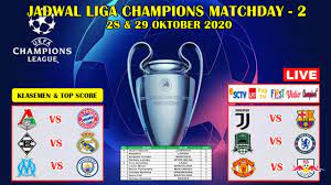 Liga champions adalah kasta tertinggi pertandingan antar klub di benua biru. Jadwal Liga Champions Live Sctv Matchday 2 Juventus Vs Barcelona Uefa Champions League 2020 2021 Youtube