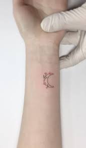 Moon Flower Wrist Tattoo Tiny Tattoos Tattoos For Women Small Tattoos