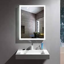 A stylish bathroom vanity mirror is not just a utilitarian item in your bathroom. Amazon Com Decoraport Dimmable Led Wall Mounted Mirror With Antifog Lighted Vanity Bathroom Mirror With Touch Button 20x28 Inch Vertical Horizontal Mount Makeup Mirror With Lights Nt16 2028 Home Kitchen