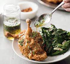 Fried Duck Confit With Eucalyptus Honey Mustard Greens Duck Confit Honey Mustard Mustard Greens
