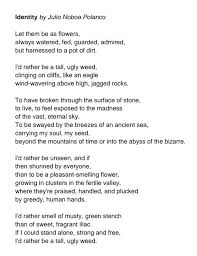 Identity By Julio Noboa Polanco Poetry Poem Quotes Tagalog Love Quotes Quotes About Love And Relationships Inspirational Words