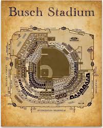 Busch Stadium Seating Chart 11x14 Unframed Art Print Great Sports Bar Decor And Gift Under 15 For Baseball Fans
