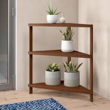 Triangle pine wood plant stand 6 tiered corner rack shelf. Millwood Pines Fina Triangular Corner Solid Wood Plant Stand Reviews Wayfair