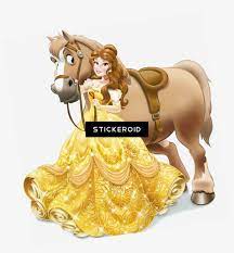 Belle And Beast Beauty Disney The Belle Disney Princess With Horse Free Transparent Png Download Pngkey