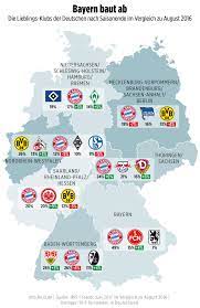 Diese karte wurde von menschen wie ihnen erstellt! Deutschlands Lieblings Vereine Die Sympathie Karte Der Fussball Klubs Bundesliga Bild De