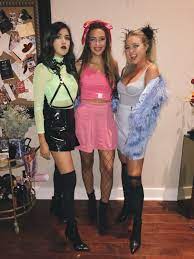 Since the powerpuff girls are very stylized, we decided to do our own take on their outfits and create dresses that were more flattering for us! Powerpuff Girls Cute Girl Halloween Costumes Powerpuff Girls Halloween Costume Powerpuff Girls Costume