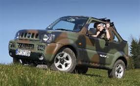 Overcome muddy pits, manoeuvre through. Suzuki Jimny Cabrio Sondermodelle Daktari Und Camouflage