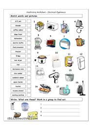 Vocabulary Matching Worksheet Home Appliances Vocabulary Worksheets Matching Worksheets Vocabulary