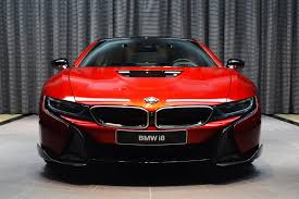 It will draw stares like no 2015 ferrari or lambo. Beautiful Lava Red I8 With Ac Schnitzer Parts