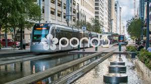 Houston Tx Downtown City Center Main Street Scene With Metro Stock Footage City Center Downtown Houston Downtown Houston Downtown Street Scenes