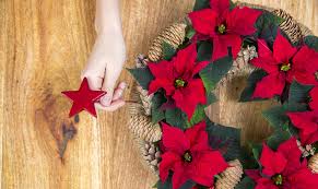 Fai delle onde su tutti i petali e le foglie, questo passaggio è fondamentale per rendere le stelle di natale in carta crespa simili a quelle vere. Come Fare Una Ghirlanda Centrotavola Con Le Stelle Di Natale Casafacile