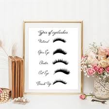 Eyelash Types Prints Woman S Lashes Expansion Poster Modern Fashion Makeup Wall Art Canvas Painting Picture Girls Room Decor Makeup Wall Art Wall Art Canvas Painting Canvas Wall Art