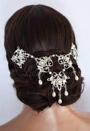 A Stunning New Sophisticated Headpiece Thats Handmade Using Vintage Pieces And Settings This Bridal Hair Chains Bridal Hair Accessories Bridal Hair Headpiece