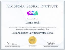 I am proud to have earned a Data Analytics Certification from SSGI ...