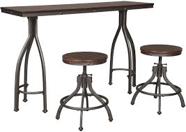 Claridge 36 inch counter height pub table, rustic brown. Ashley Furniture Signature Design Odium Bar Table Stools Set