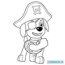 The best free paw drawing images download from 1354 free. Coloring Page Paw Patrol Zuma Pirate Print Paw Patrol