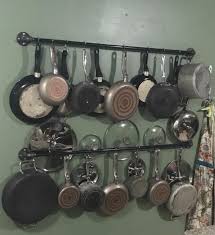 Kitchen Pots And Pans Hanging Wall Storage Hanging Rack Etsy In 2020 Kitchen Pot Kitchen Wall Hangings Hanging Pots