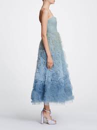 Strapless Ombre Tulle Tea Length Shop Marchesa Notte