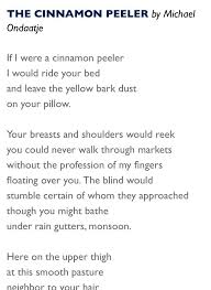 20 05 Michael Ondaatje Your Breasts And Shoulders Would Reek You Could Never Walk Through Markets Without The Profession Of My F Famous Poems Poems Michael