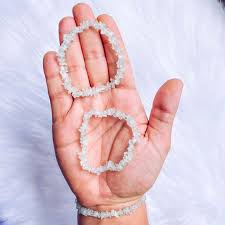 Pulseira cascalho de topázio azul - clareza - Chamado de Fé