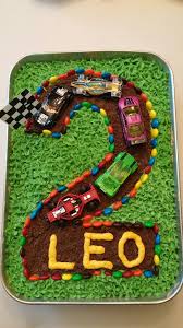 Little Boy Car Birthday Cake For 3 Year Old Boy Hot Wheels Matchbox Race Car Birthday Cake For A Car Crazy Two Year Old Chocolate Crazy Cake Cars Birthday Cake Hot Wheels Birthday Boy Birthday Parties