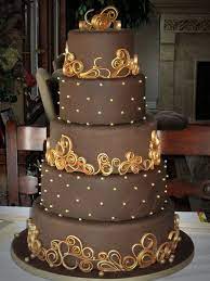 Big Chocolate Wedding Cakes Pictures Chocolate Wedding Cake Quilling Cake Gold Wedding Cake