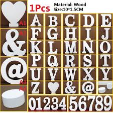 It is worth learning these. 1pcs Home Decor White Wooden Letter 26 Wood English Alphabet Letters 0 9 Arabic Numerals And Symbols Home Wedding Party Decoration Number Diy Handcrafts Wish