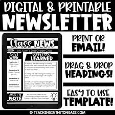 Check spelling or type a new query. Printable And Digital Newsletter Template Editable By Teaching In The Tongass