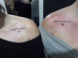 Sister and brother making the perfect heart beat. 128 Adorable Sister Tattoo Ideas 2019