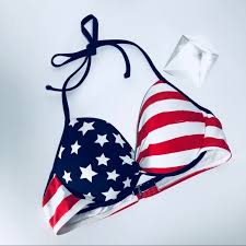 On Sale Arizona Jeans American Flag Bikini Top Nwt