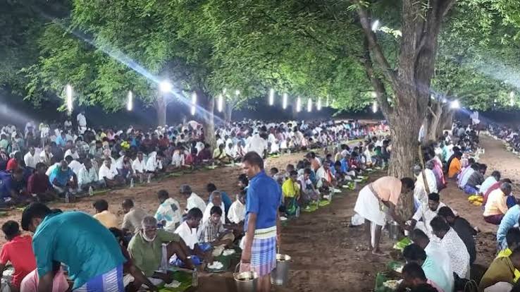 ஆண்கள் மட்டுமே பங்கேற்ற வினோத திருவிழா: நள்ளிரவில் நடந்த கிடாக்கறி விருந்து!