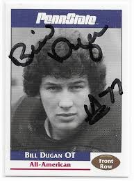 BILL DUGAN Autographed Signed 1992 Front Row card PSU Penn State Football  COA
