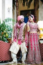 Indian Wedding Bride And Groom Portrait Pink Lengha Pink Turban Indianwedding Hindu Wedding Indian Wedding Photos Indian Wedding Outfits