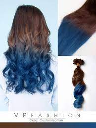 Pretty Blue Color Hair Dye Tips Brown Hair Dye Blue Tips Hair