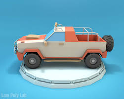 Cartoon Jeep Suv Low Poly 3d Model Low Poly 3d Models Jeep Suv Low Poly