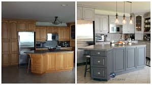 Before And After Painted Oak Kitchen Cabinets In Gray Kylie M E Design Kitchen Renovation New Kitchen Cabinets Kitchen Cabinets Before And After