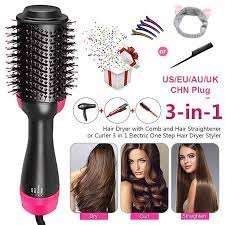 Find the electric hair straightening brush that suits you. Electric Hair Dryer 3 In 1 Hair Dryer And Hair Curler And Comb One Click Air Brush Styler Rotating Brush Roller Rotating Buy At A Low Prices On Joom E Commerce Platform