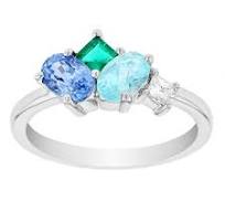 Paraiba Tourmaline, Sapphire, Emerald & Diamond Multi Shape Cluster Ring in  White Gold