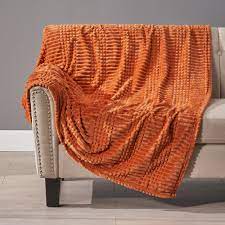 Use them as bed throws or sofa throws to create an accent in any room. Noble House Darwin Corduroy Plush Throw Blanket Orange Walmart Com Walmart Com