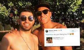 Who is kylian mbappe's girlfriend? Kylian Mbappe And Sergio Aguero Bump Into Each Other On Ibiza Beach Daily Mail Online
