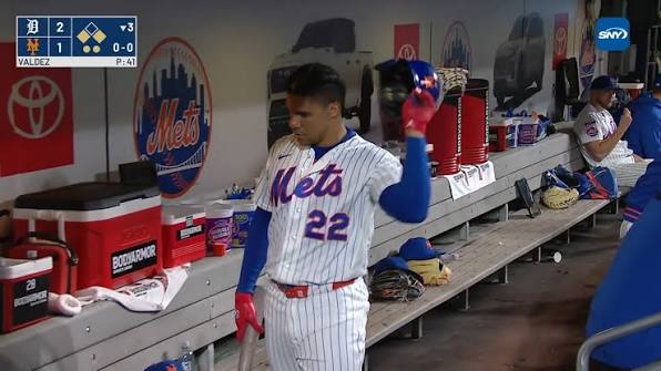 Juan Soto was visibly frustrated after his at-bat in the third inning | SNY  | Facebook