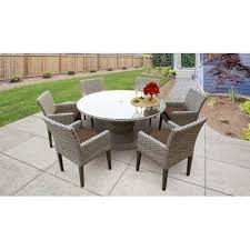 Rockport 7 Piece Dining Set With Cushions Patio Dining Table Modern Outdoor Dining Chairs Outdoor Deck Furniture