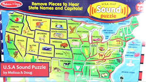 Usa map puzzle melissa and doug. U S A Sound Puzzle By Melissa Doug Lci 715 Youtube