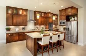 Kitchen With Wood Cabinets And Center Island Kitchen Design Small Home Custom Homes