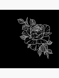 Black And White Floral Wallpaper Simple Pretty Linework Flower Throw Pillow By Dtmtattoo In 2020 Cute Flower Drawing Linework Flower Iphone Cases
