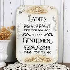 Shabby chic wall decor set of 4 (not framed) floral flower photo prints for nursery, bedroom or bathroom art. Ladies And Gentlemen Modern Farmhouse Bathroom Sign Shabby Etsy