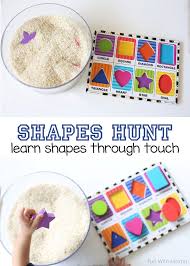 20 easy learning activities for toddlers. Shapes Hunt Add Puzzle Pieces To Rice Shapes Preschool Shape Activities Preschool Teaching Shapes